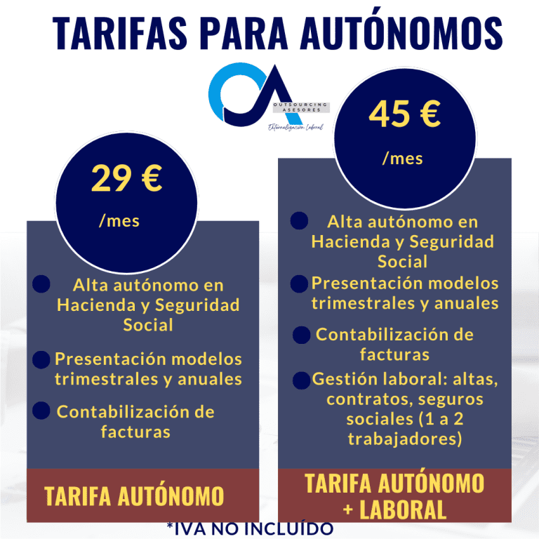 Tarifas para autónomos
